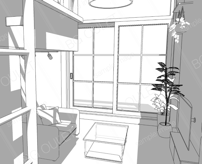 大きい窓がある部屋