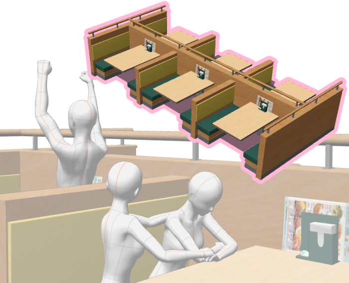 パーティション食堂セット_C