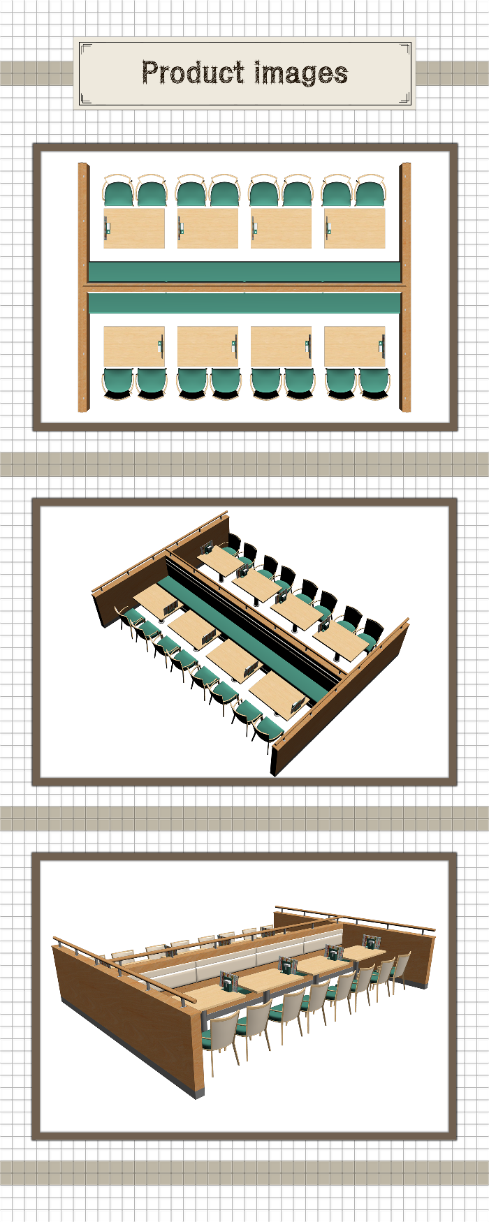 大きなパーティション食堂セット_C