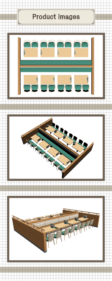 大きなパーティション食堂セット_C
