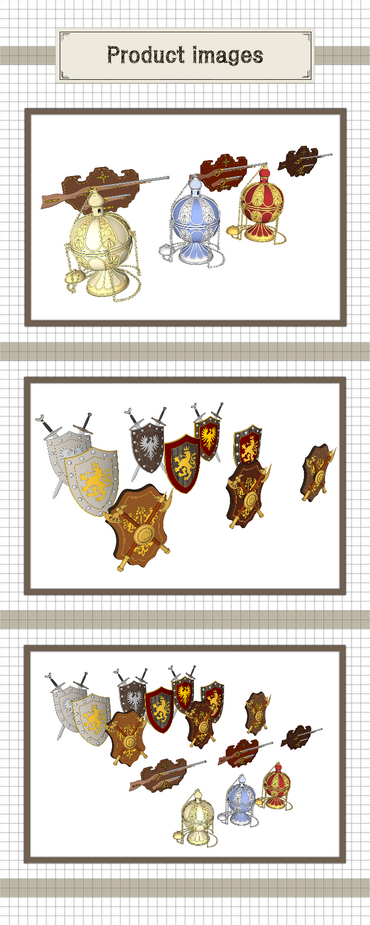 中世風の壁飾りセット