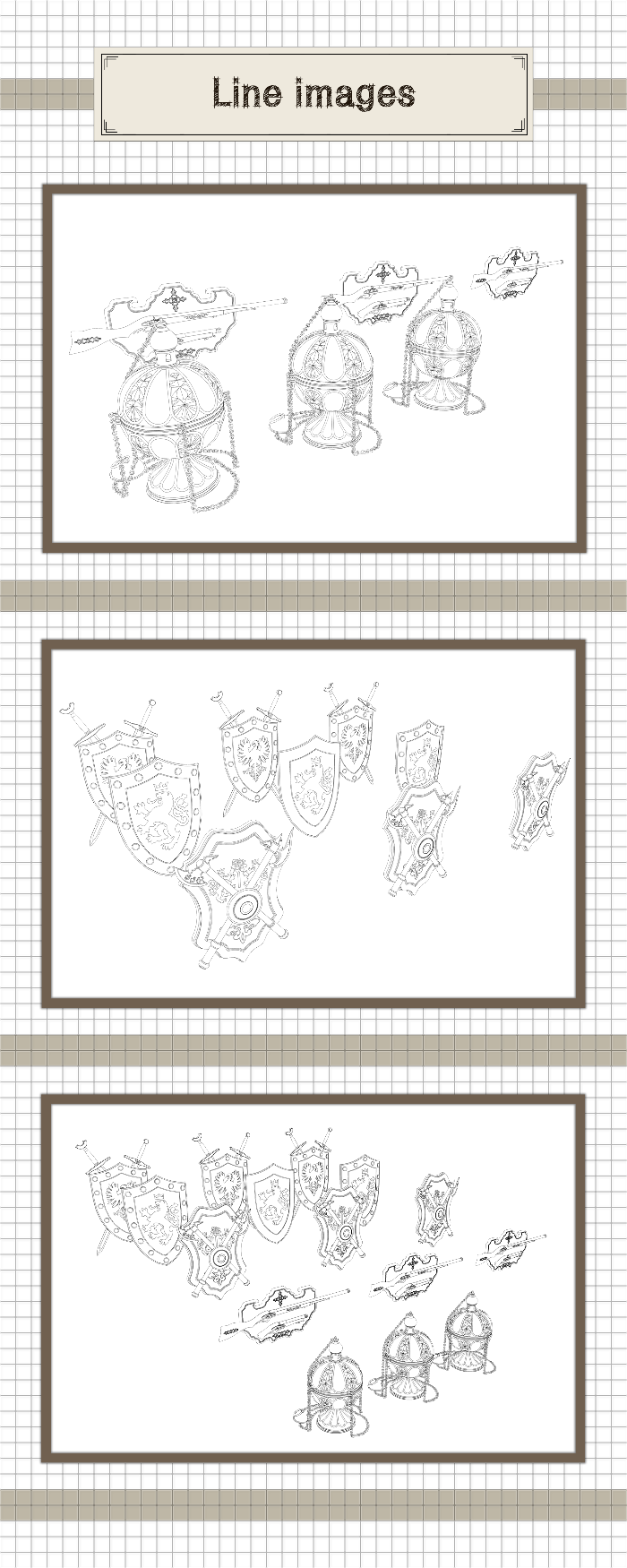 中世風の壁飾りセット