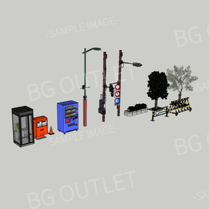 街頭の造形物セット