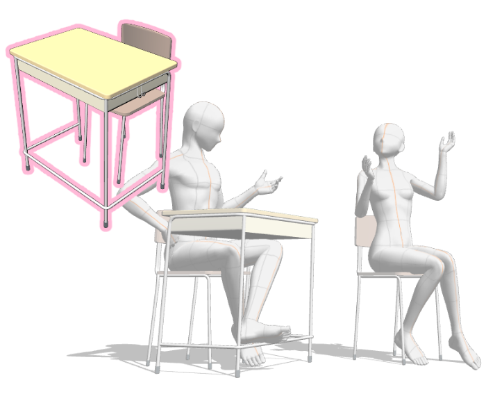 Classroom desk chair_C