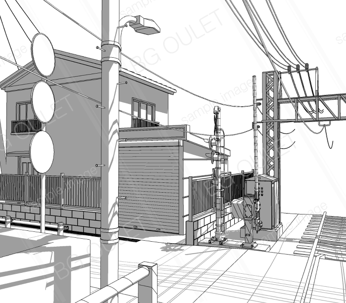 【フリー3D背景素材】鉄道セット