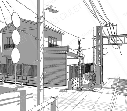 【フリー3D背景素材】鉄道セット