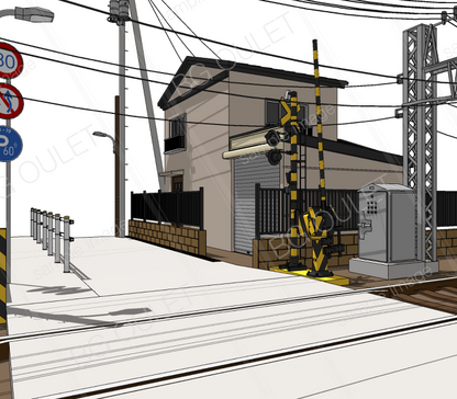 【フリー3D背景素材】鉄道セット